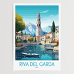 Riva Del Garda Retro Travel Illustration