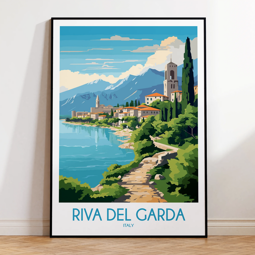 Riva Del Garda Retro Travel Illustration