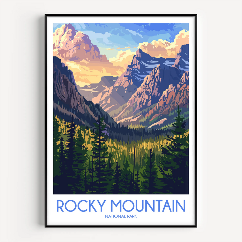 Rocky Mountain Modern Travel Poster