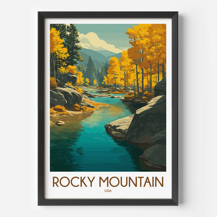 Rocky Mountain National Park Modern Travel Poster