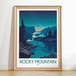 Rocky Mountain National Park Retro Travel Illustration