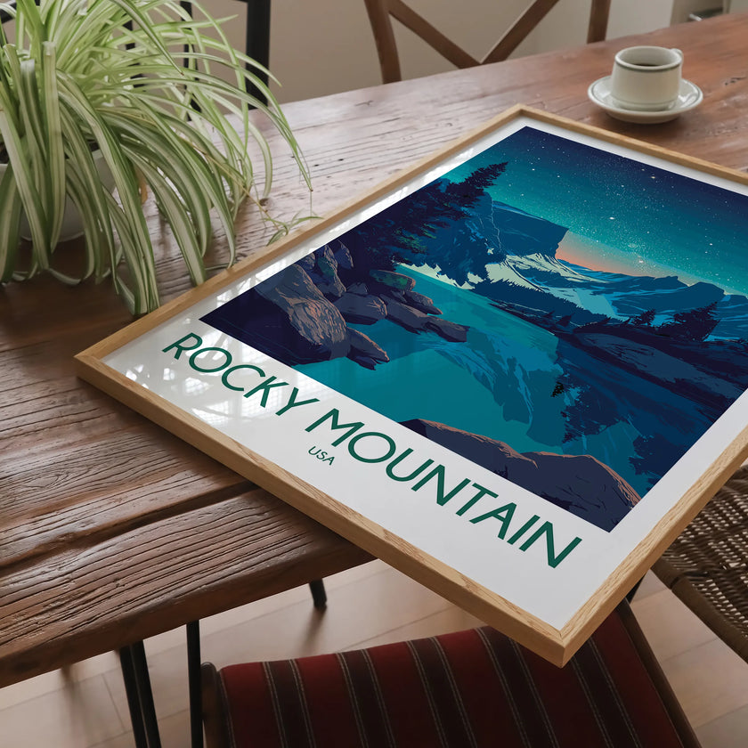 Rocky Mountain National Park Vintage Style Print