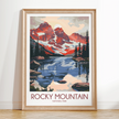 Rocky Mountain Retro Travel Illustration