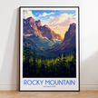 Rocky Mountain Retro Travel Illustration