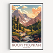 Rocky Mountain Retro Travel Illustration