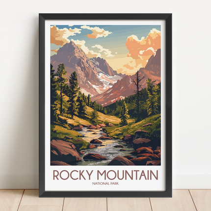 Rocky Mountain Scenic Landscape Art