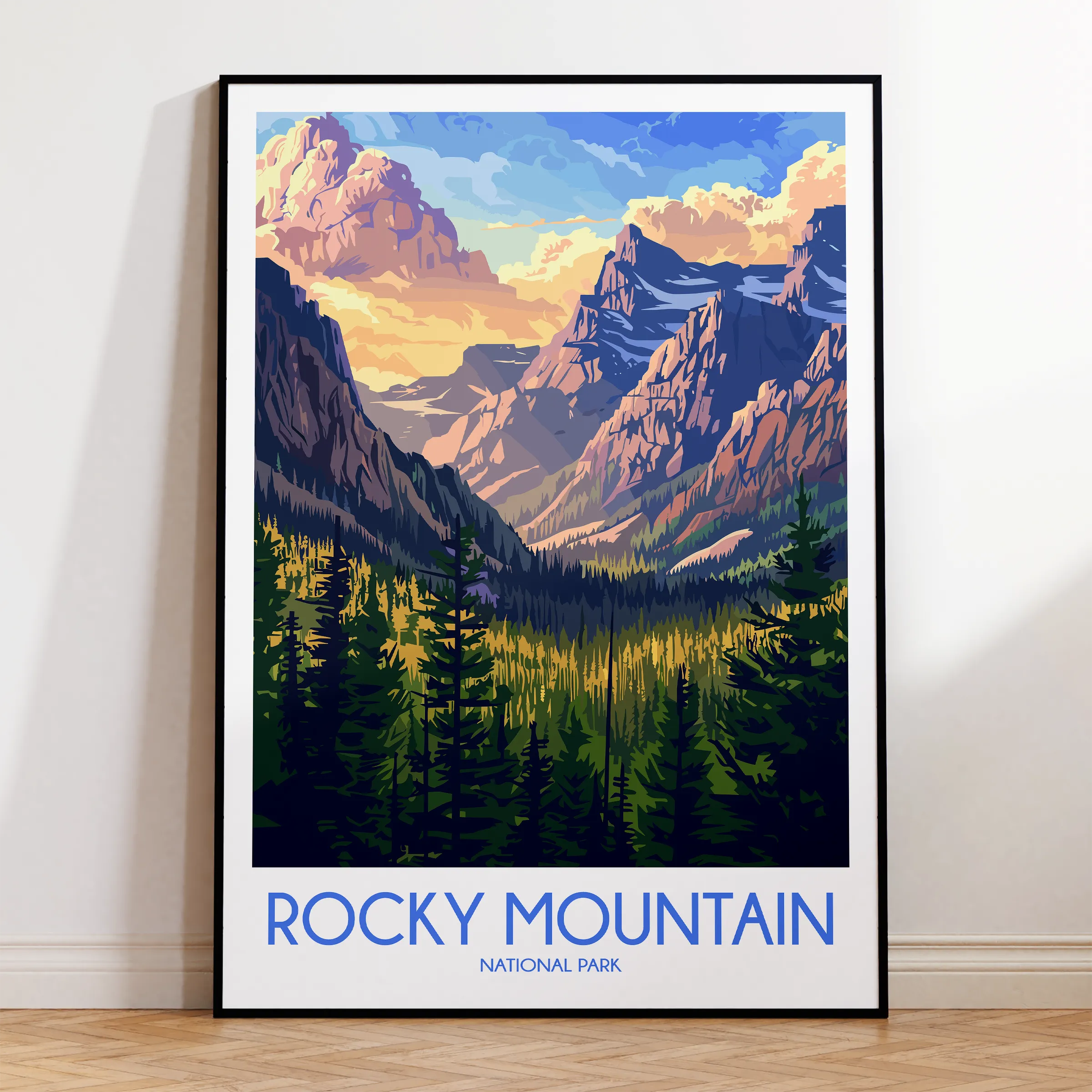 Rocky Mountain Scenic Landscape Art
