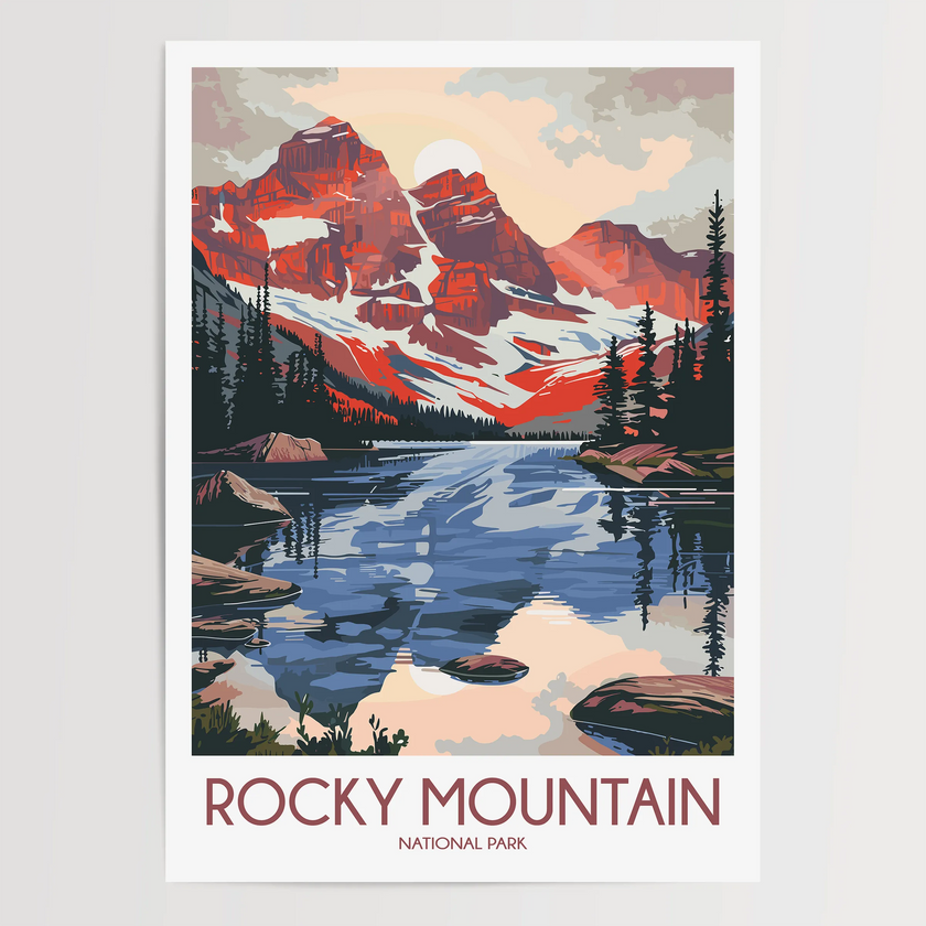 Rocky Mountain Vintage Style Print