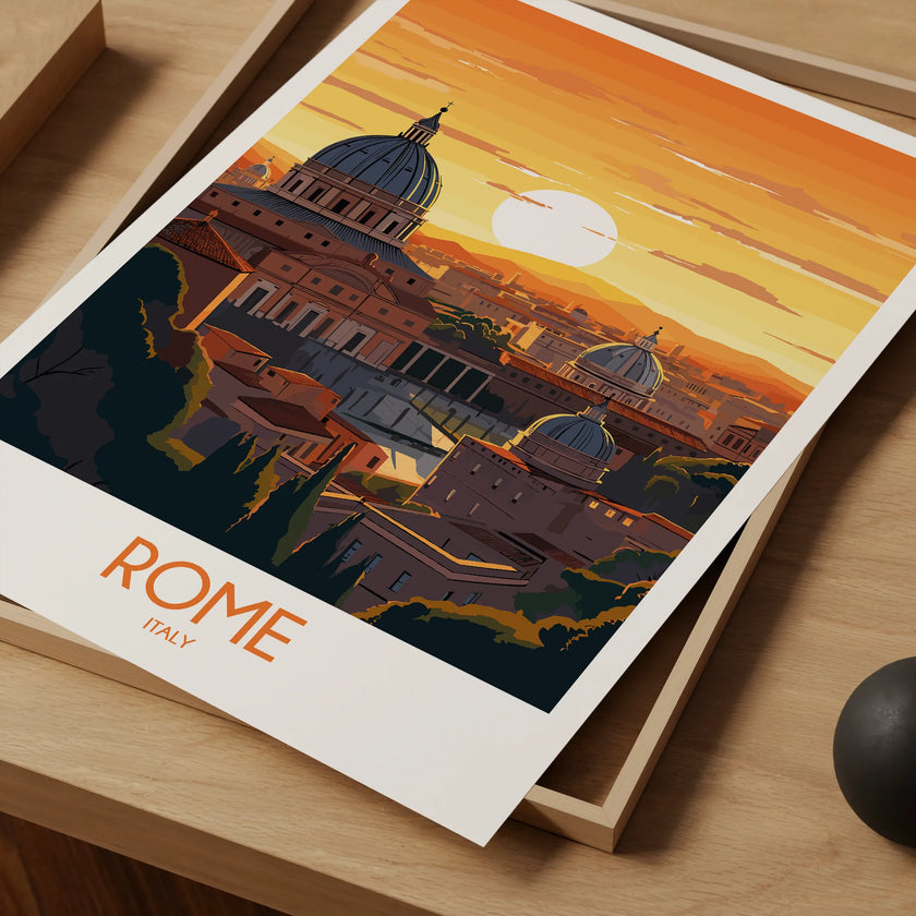 Rome Retro Travel Illustration