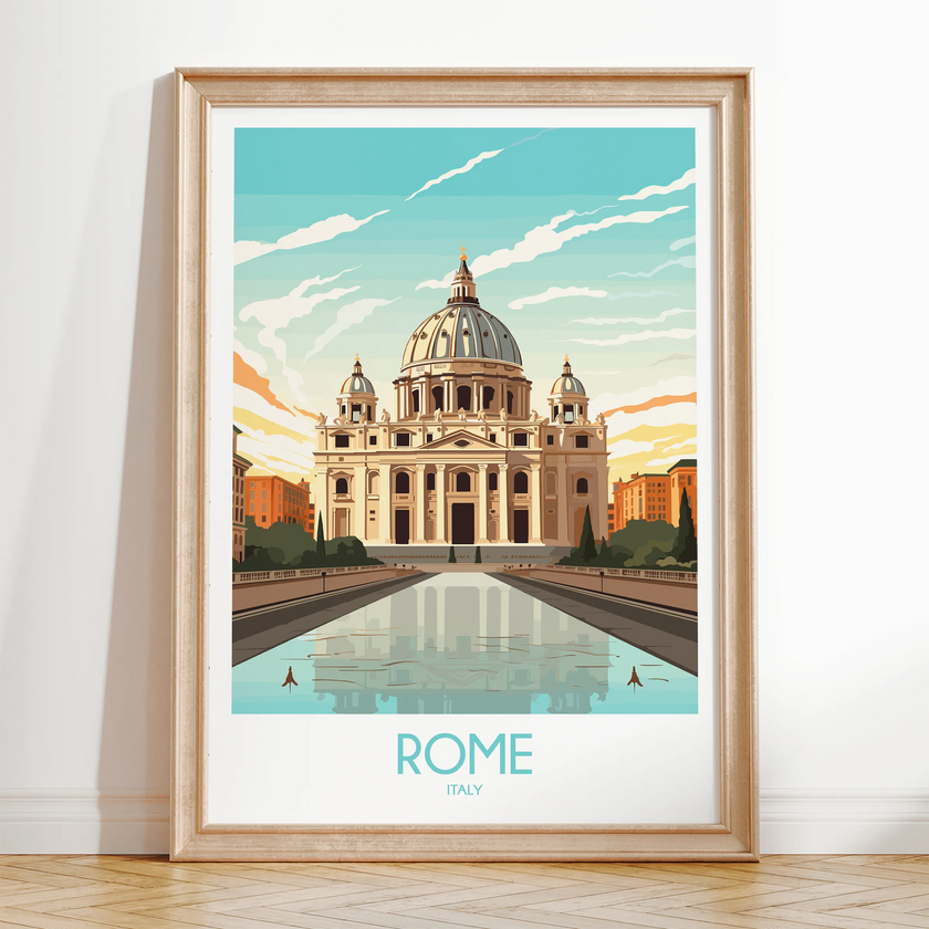 Rome Retro Travel Illustration