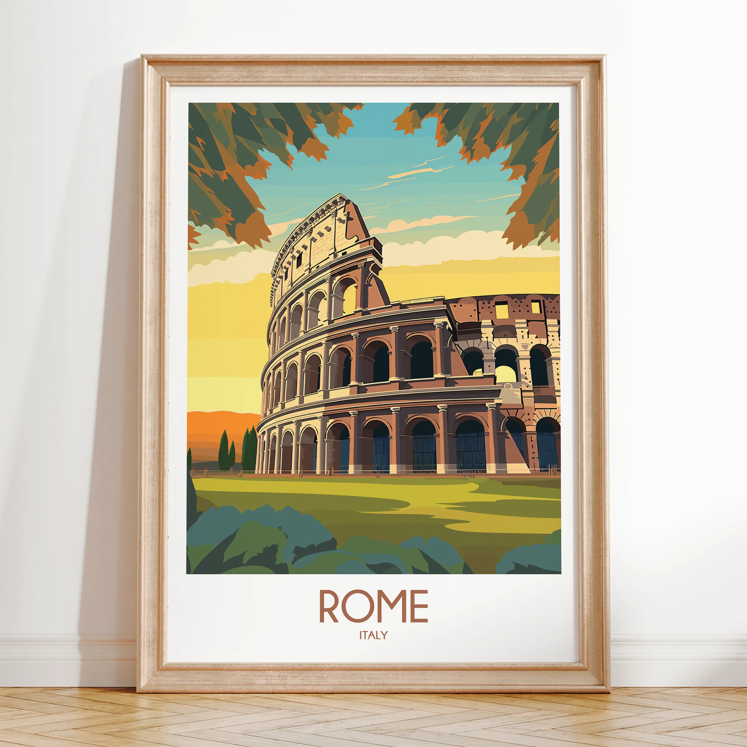 Rome Retro Travel Illustration