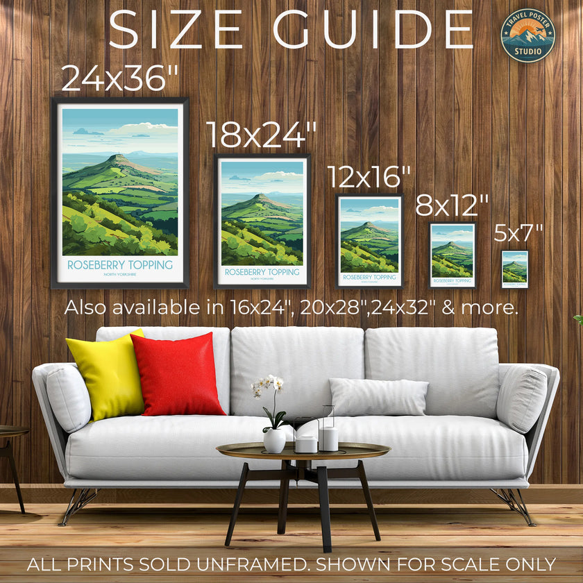 Roseberry Topping Modern Travel Poster