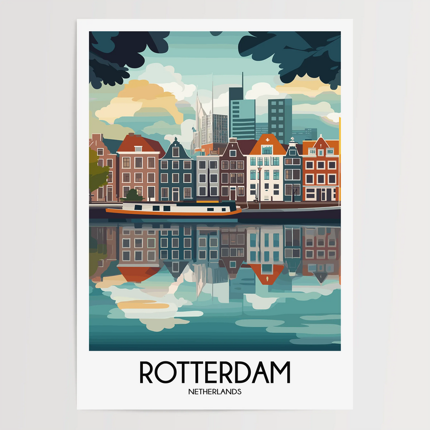 Rotterdam Retro Travel Illustration