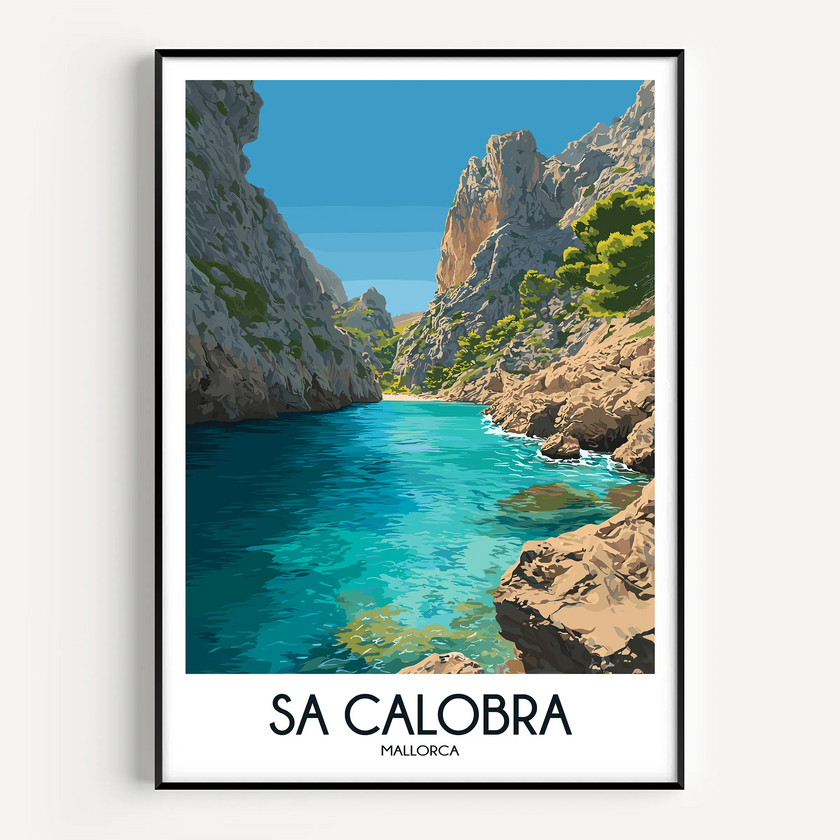 Sa Calobra Retro Travel Illustration