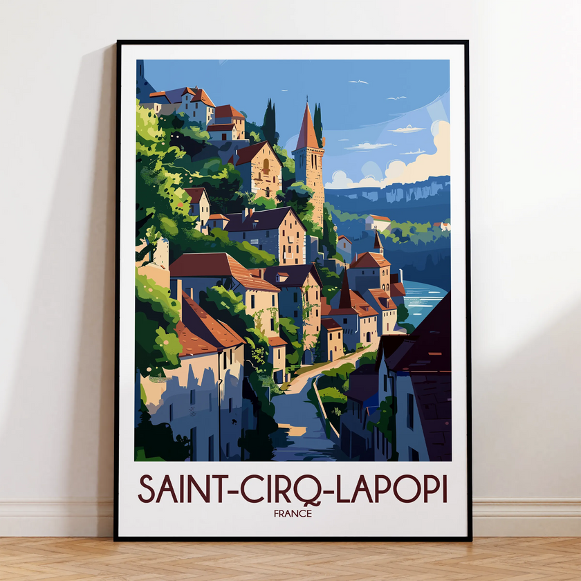 Saint-Cirq-Lapopie Minimalist Wall Art