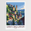 Saint-Cirq-Lapopie Scenic Landscape Art