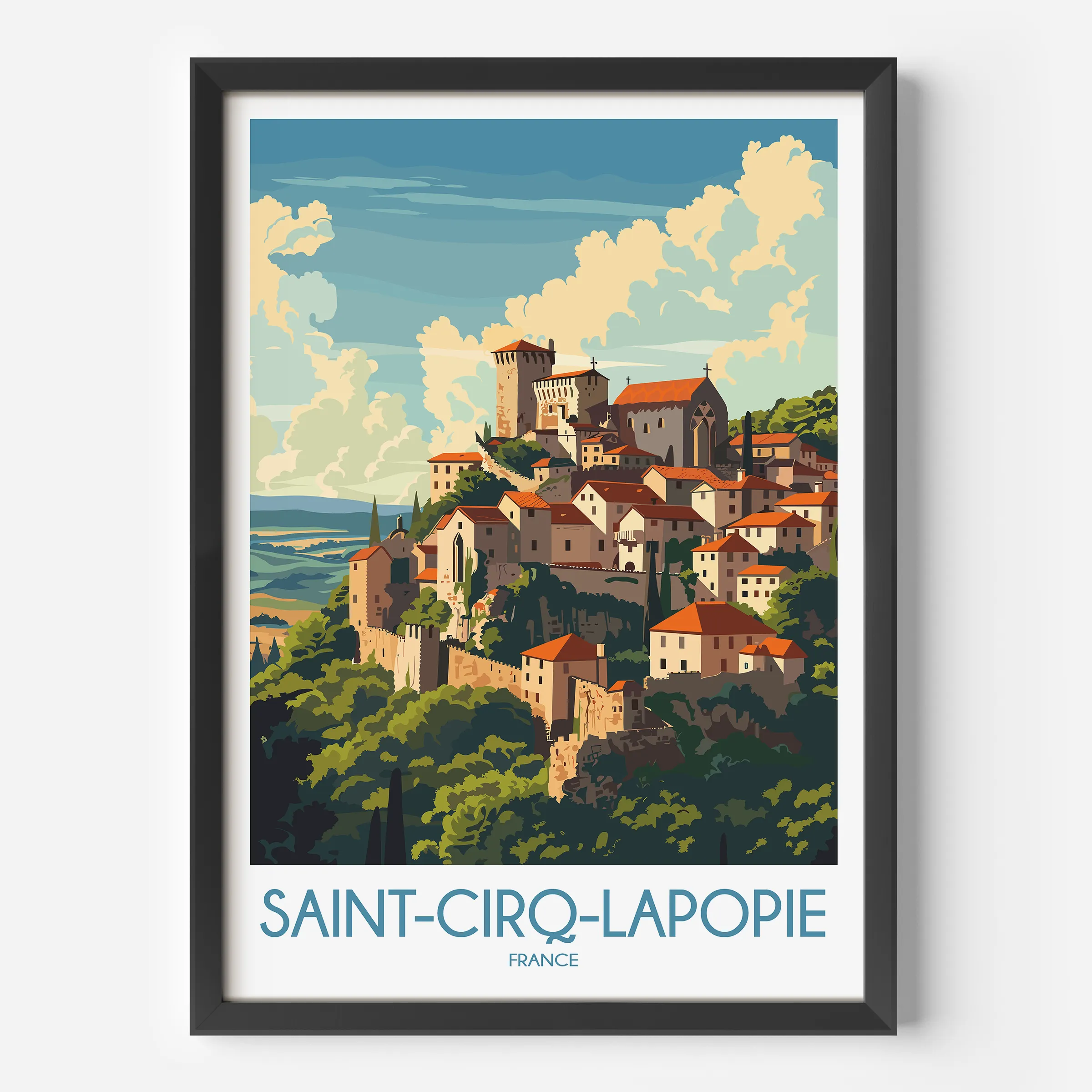 Saint-Cirq-Lapopie Souvenir Poster Print