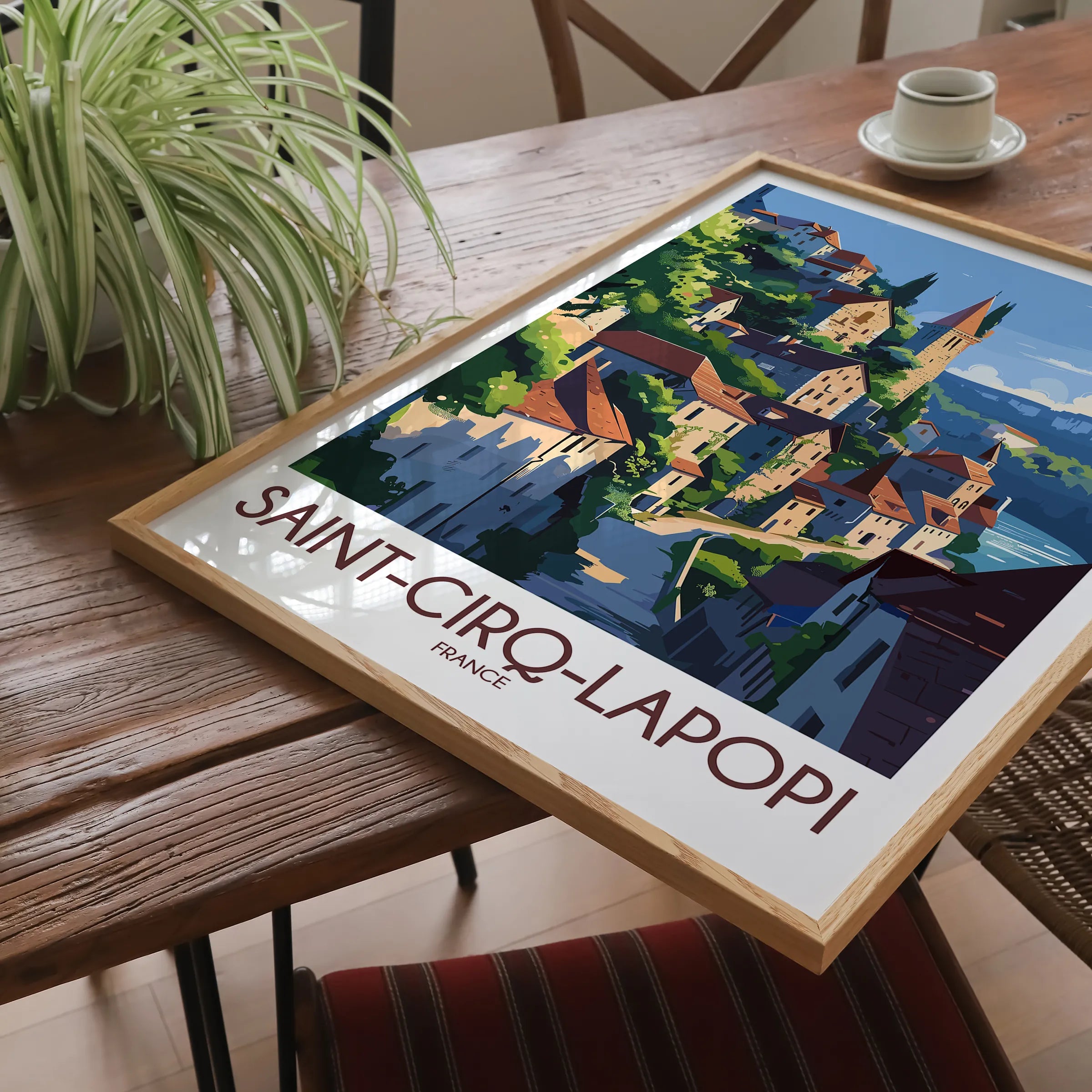 Saint-Cirq-Lapopie Vintage Style Print