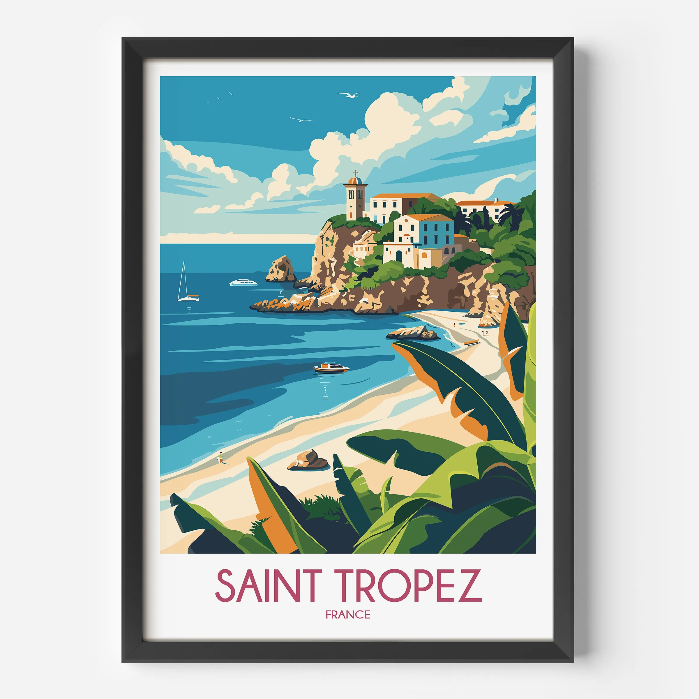 Saint Tropez Retro Travel Illustration