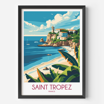 Saint Tropez Retro Travel Illustration