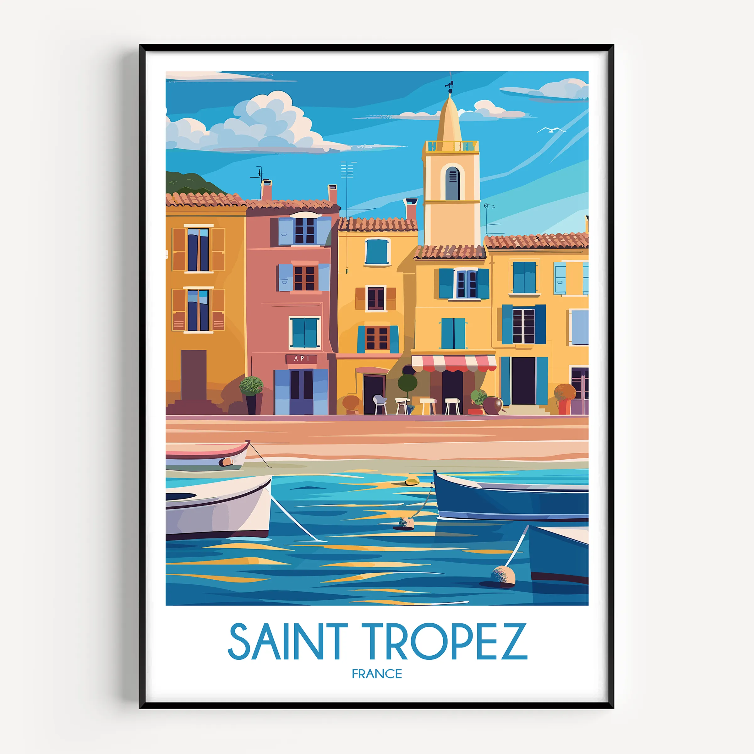 Saint Tropez Retro Travel Illustration