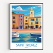 Saint Tropez Retro Travel Illustration