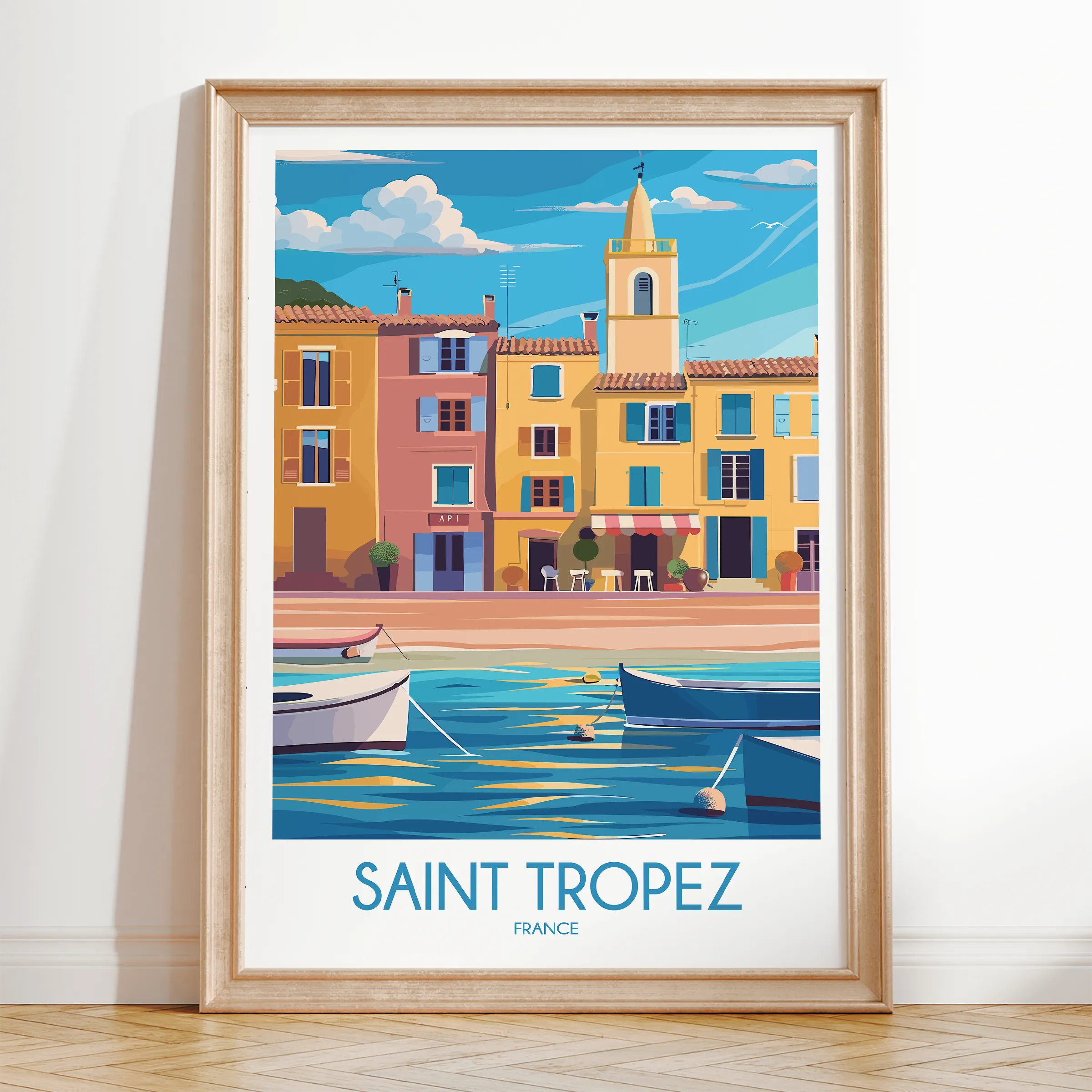Saint Tropez Vintage Style Print