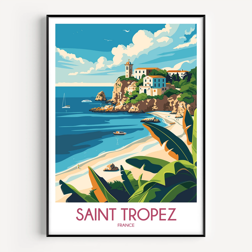 Saint Tropez Vintage Style Print