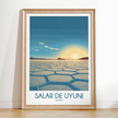 Salar De Uyuni Retro Travel Illustration