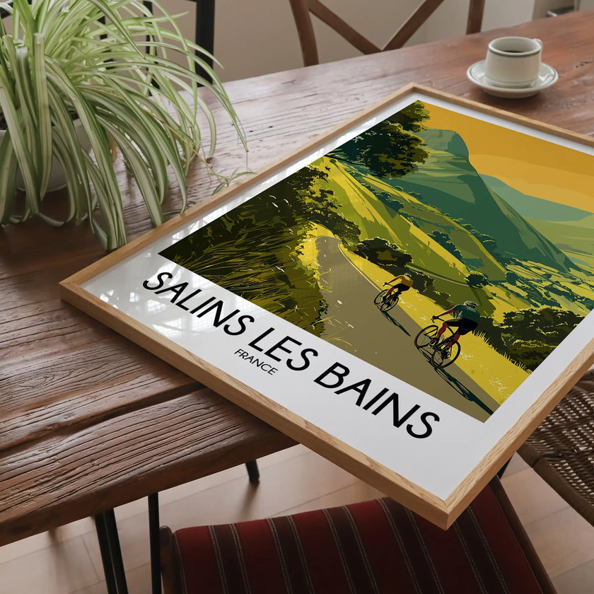 Salins Les Bains Retro Travel Illustration