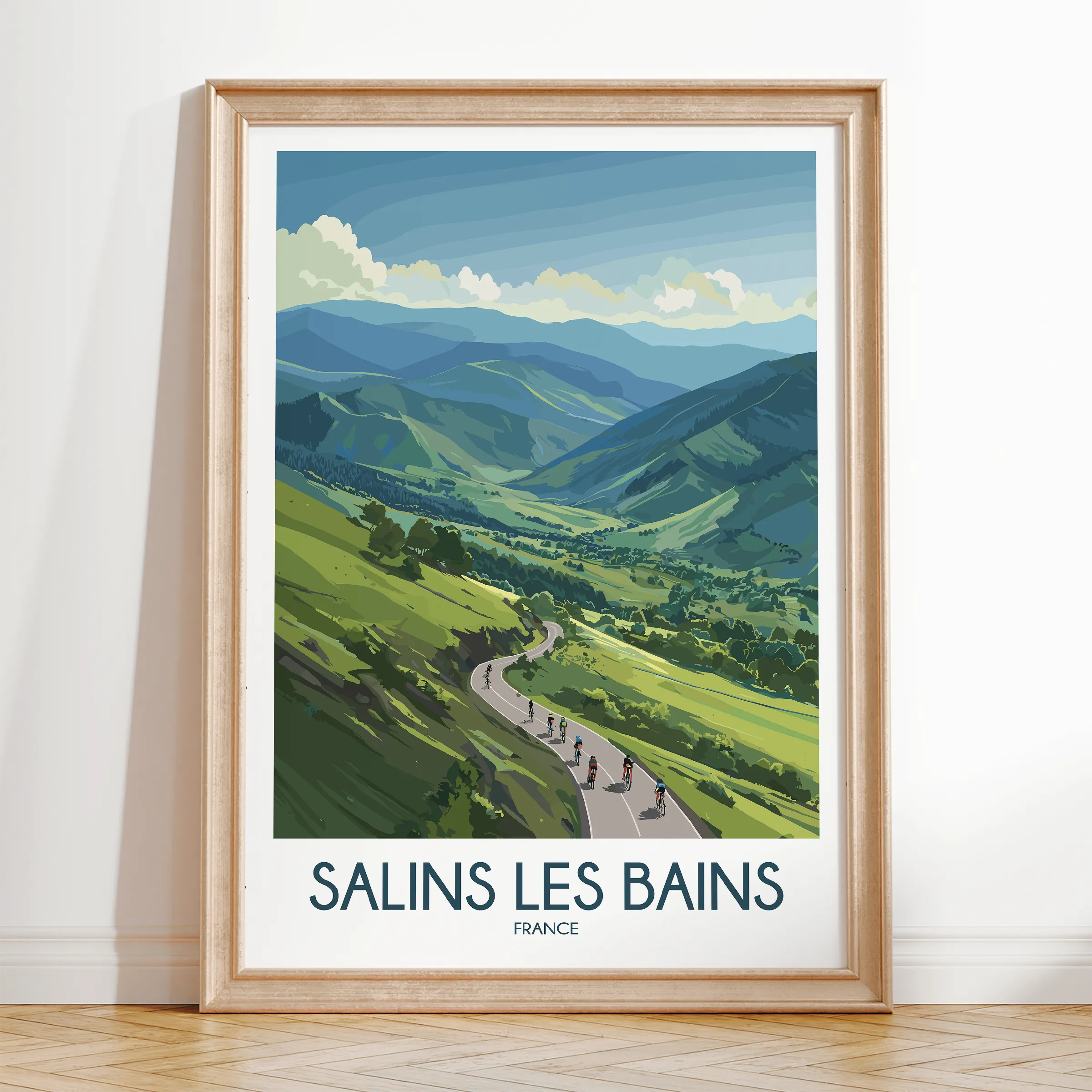 Salins Les Bains Vintage Style Print