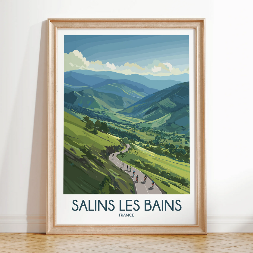 Salins Les Bains Vintage Style Print