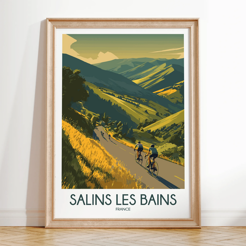 Salins Les Bains Vintage Style Print