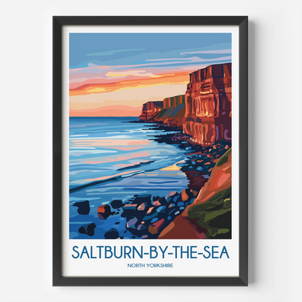 Saltburn-By-The-Sea Retro Travel Illustration