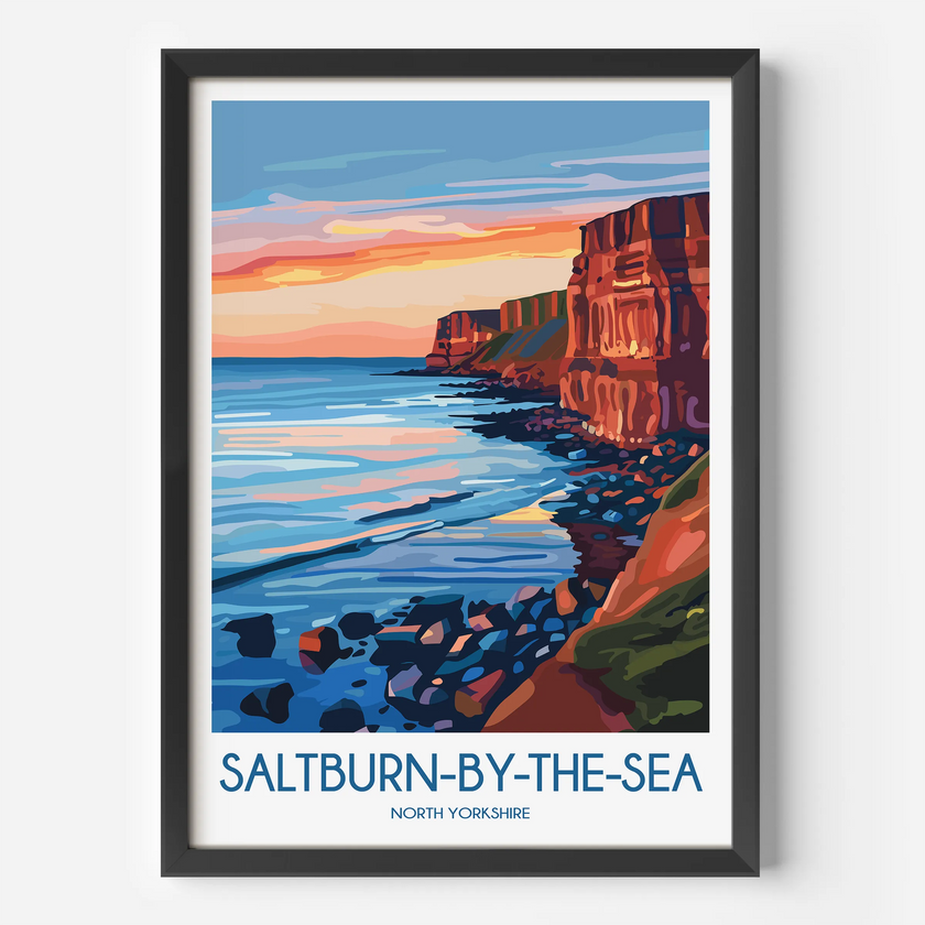 Saltburn-By-The-Sea Retro Travel Illustration