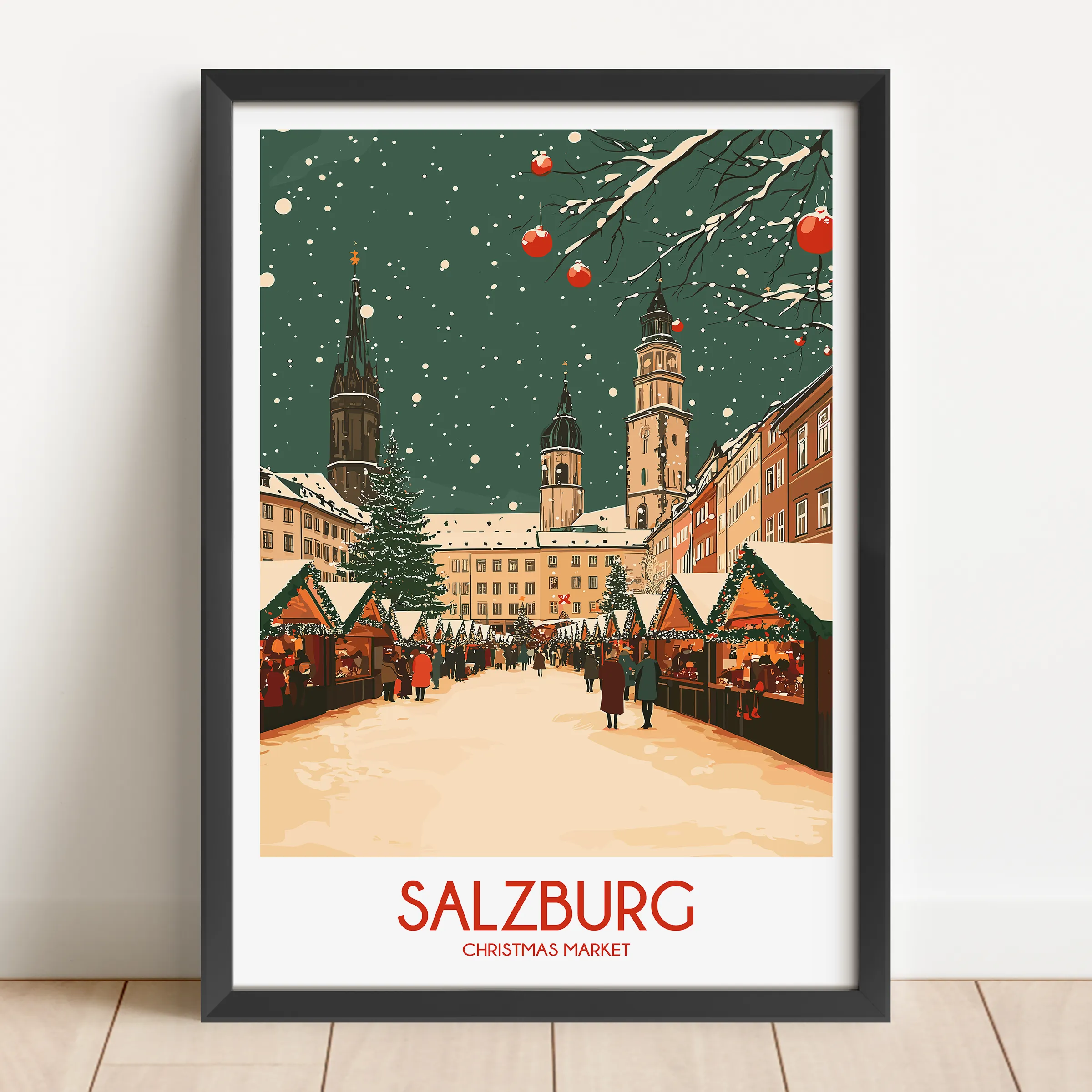 Salzburg Retro Travel Illustration