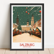 Salzburg Retro Travel Illustration