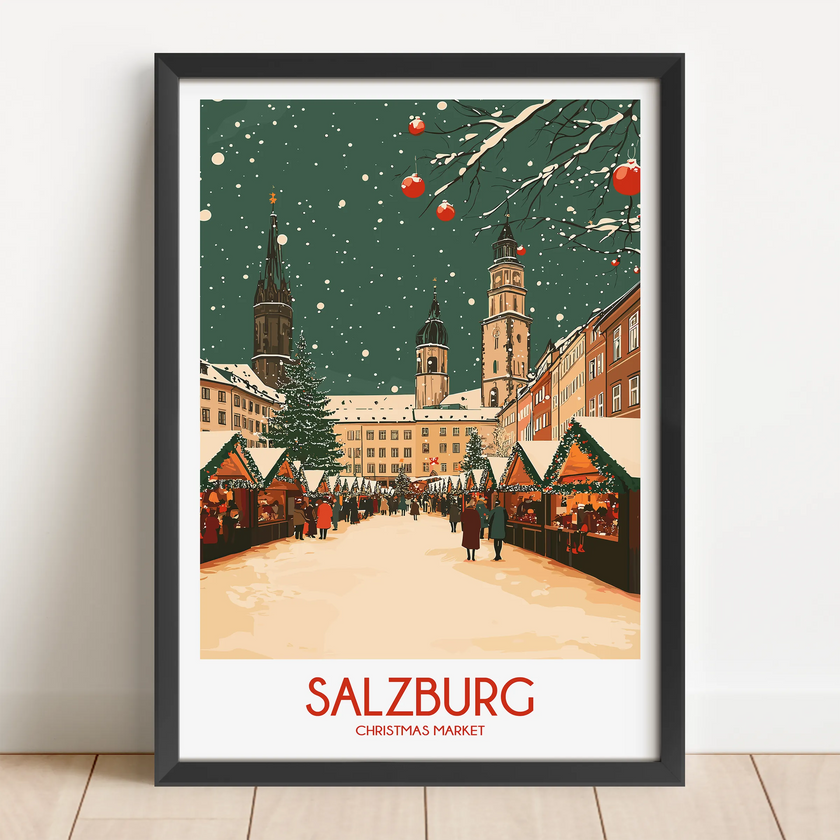 Salzburg Retro Travel Illustration