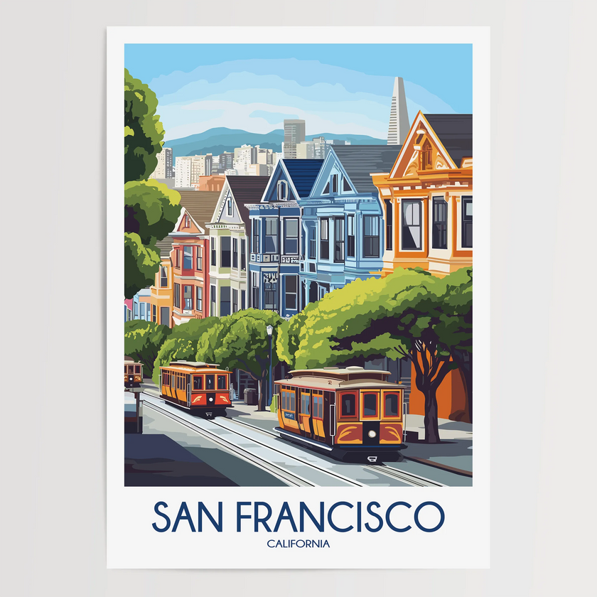San Francisco Retro Travel Illustration