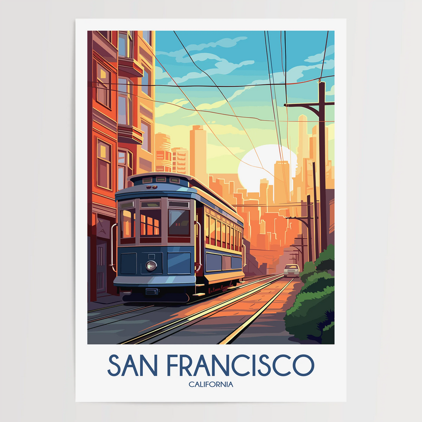 San Francisco Retro Travel Illustration