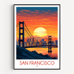 San Francisco Vintage Style Print