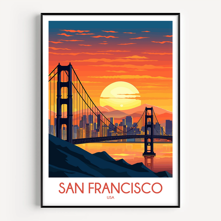 San Francisco Vintage Style Print