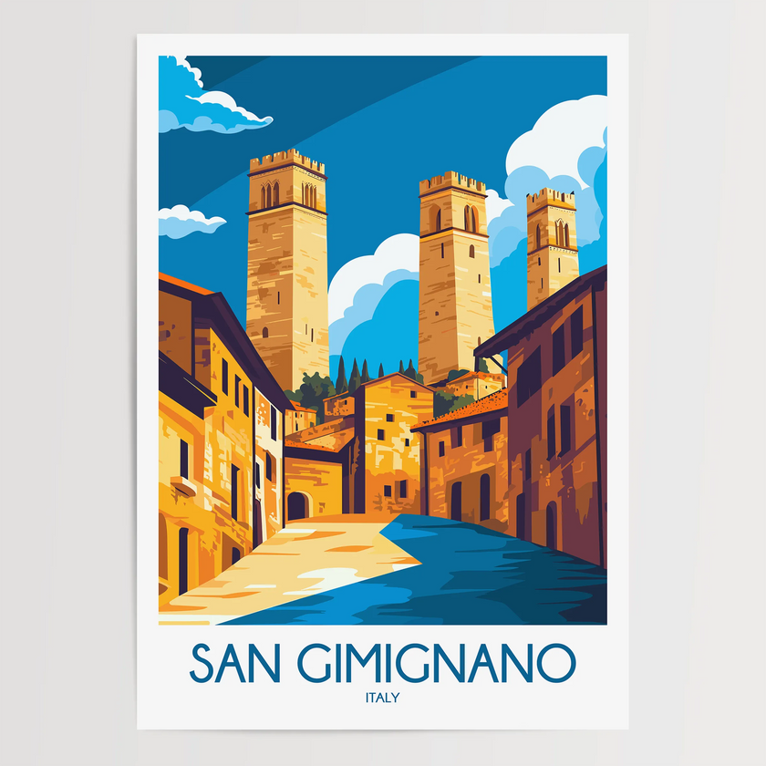 San Gimignano Scenic Landscape Art
