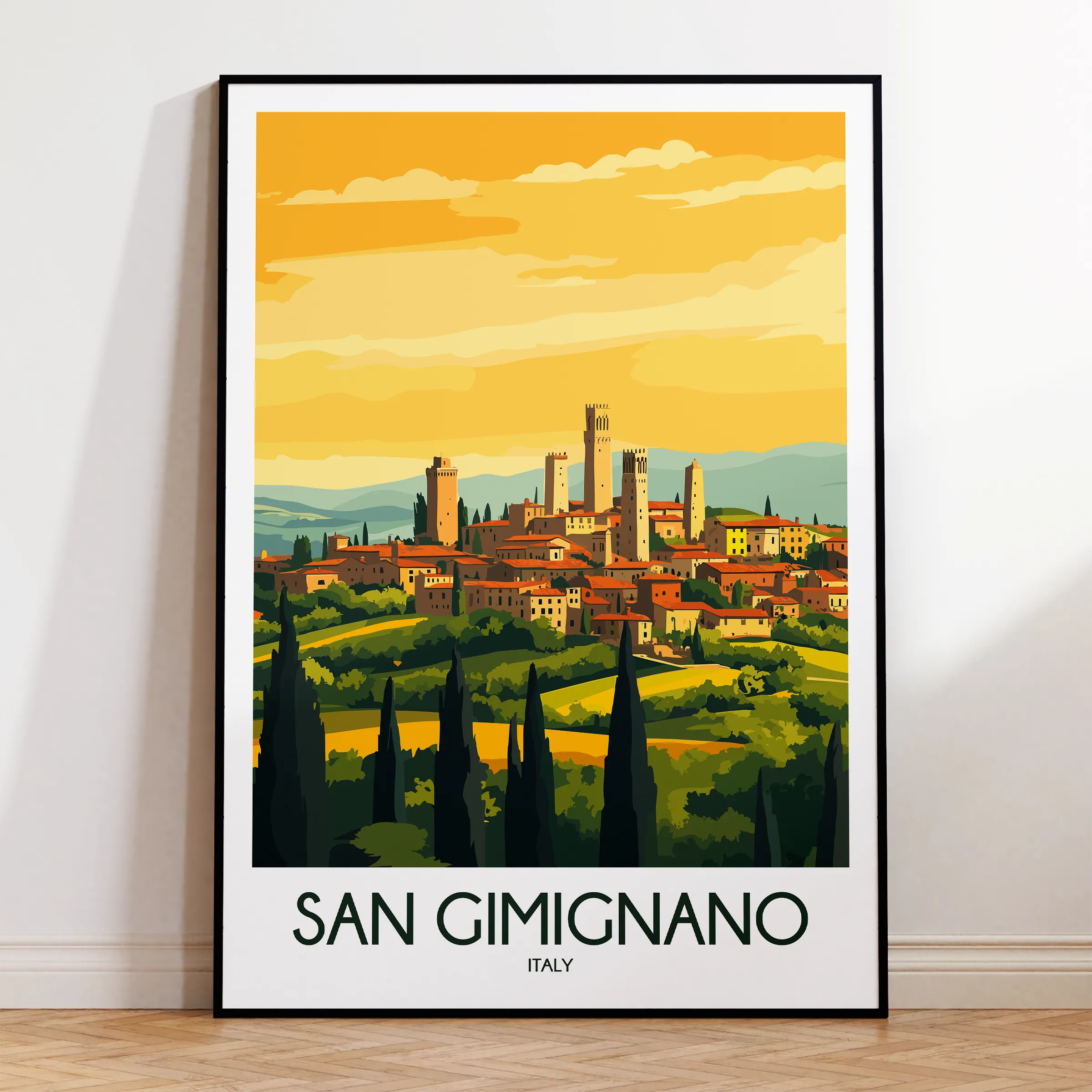 San Gimignano Scenic Landscape Art