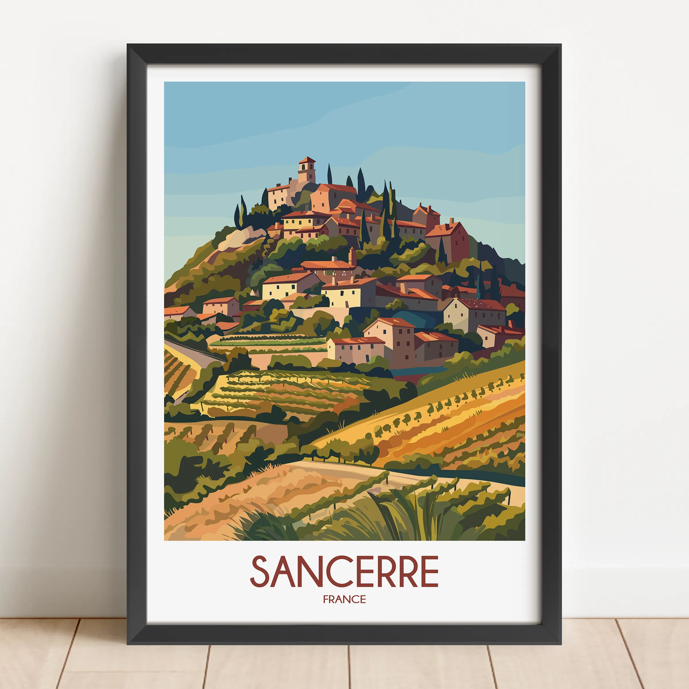 Sancerre Retro Travel Illustration