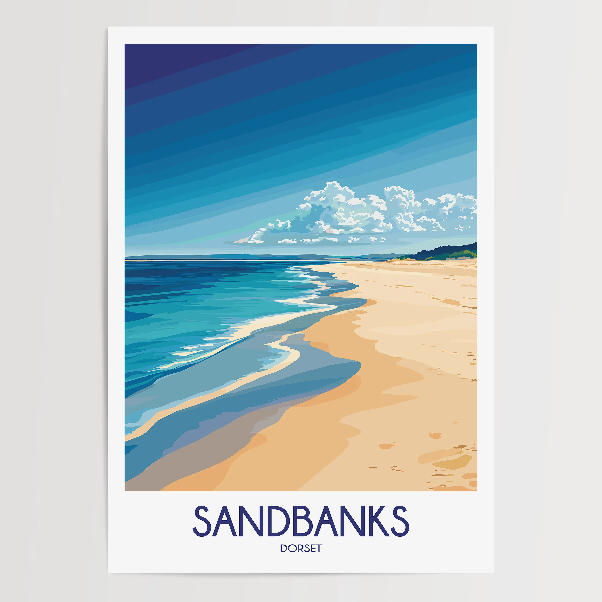 Sandbanks Modern Travel Poster