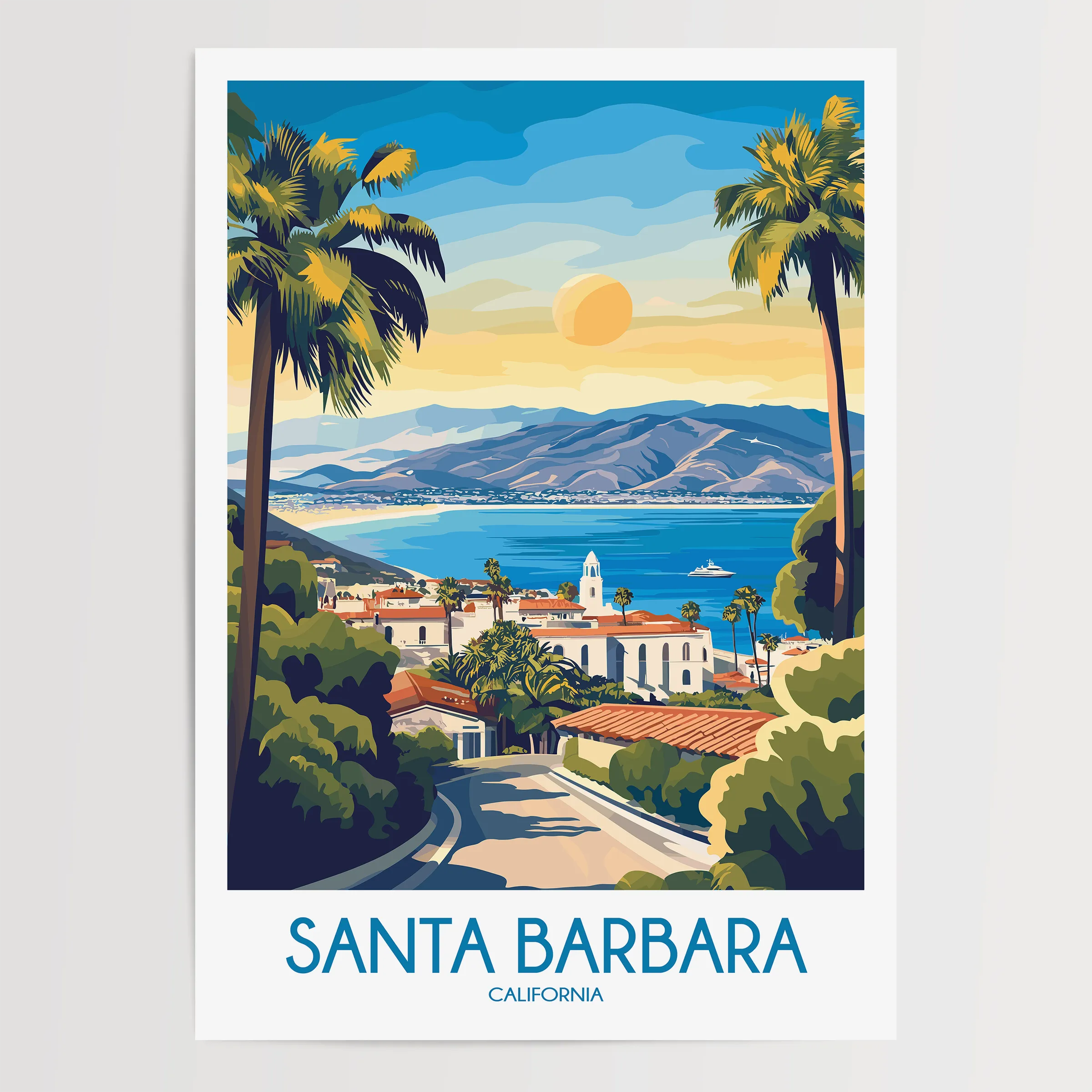Santa Barbara Modern Travel Poster