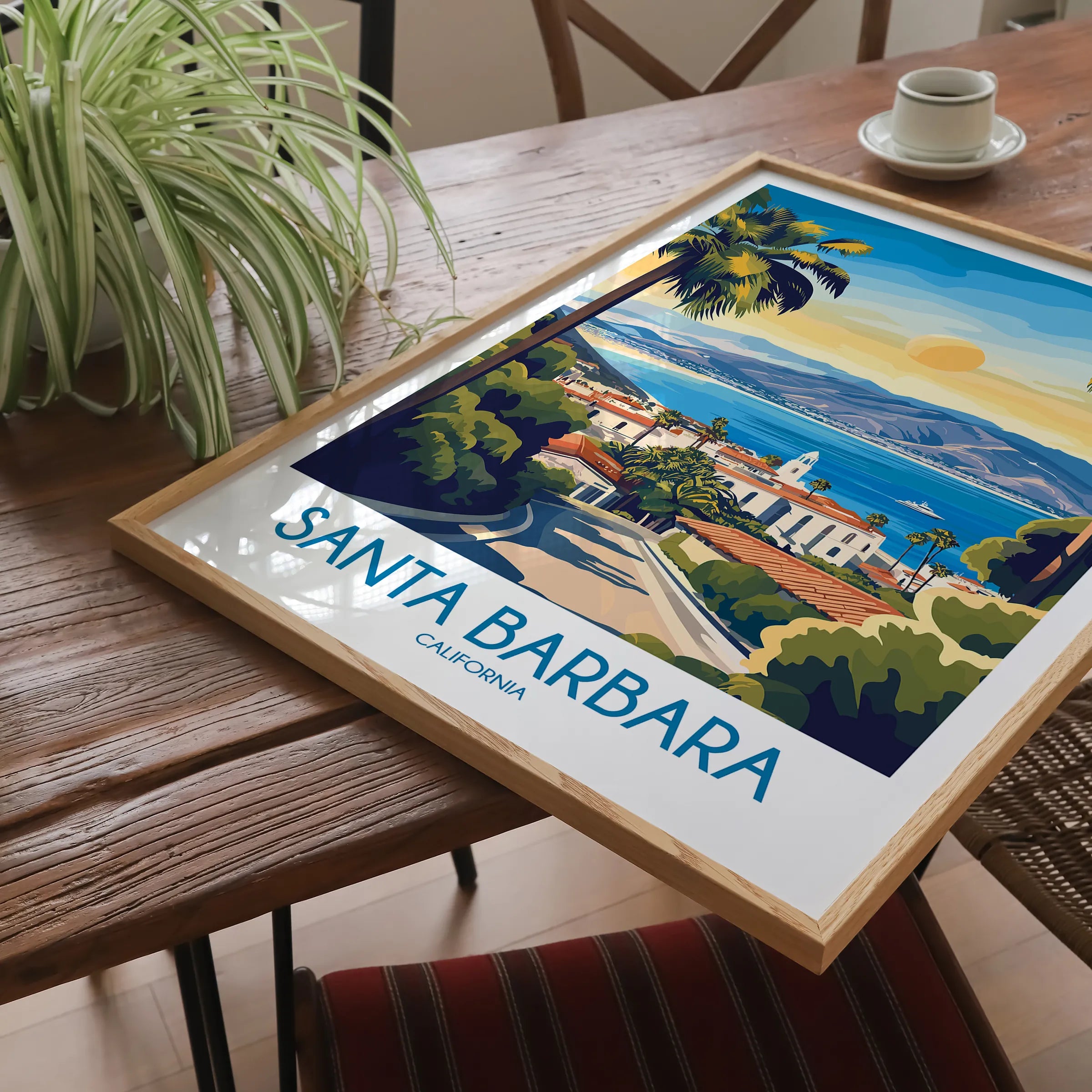Santa Barbara Retro Travel Illustration