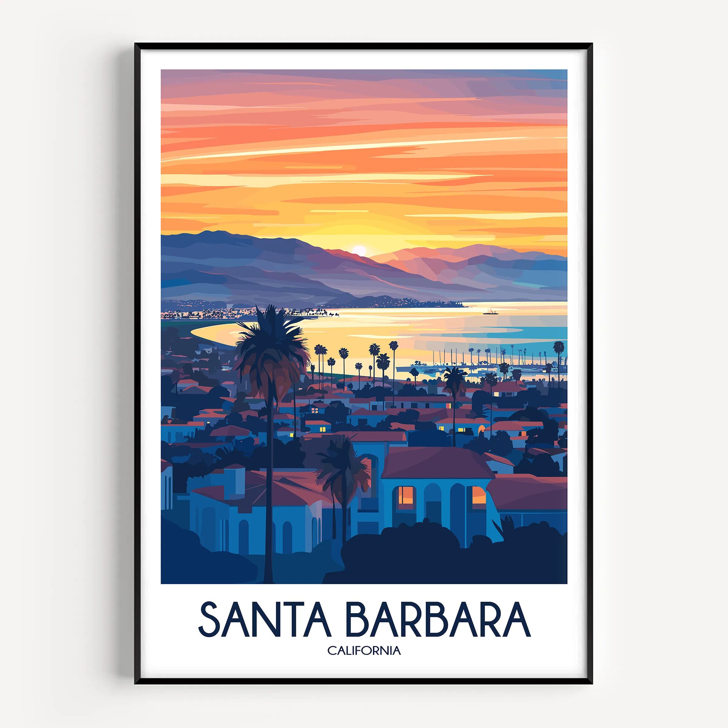 Santa Barbara Vintage Style Print