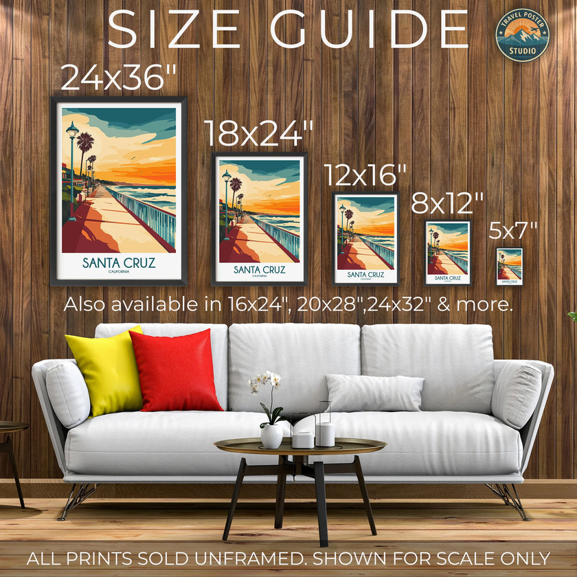 Santa Cruz Modern Travel Poster